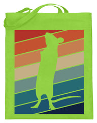 Zeigt ratten vintage motiv retro chic fur rattenhalter jutebeutel mit langen henkeln in Farbe Pink