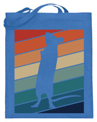 Zeigt ratten vintage motiv retro chic fur rattenhalter jutebeutel mit langen henkeln in Farbe Deep Blue