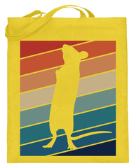 Zeigt ratten vintage motiv retro chic fur rattenhalter jutebeutel mit langen henkeln in Farbe Zinkgelb