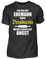Lustiger Spruch | Ehemann einer Dresdnerin | Herren T-Shirt in Black in Größe S