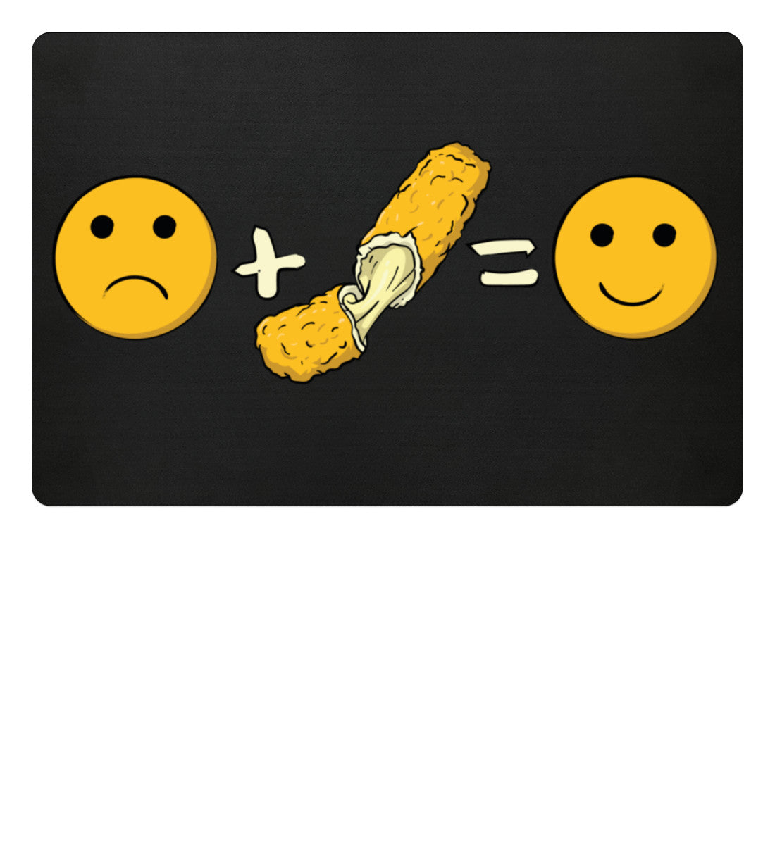 Funny Mozzarella Emotions | Fußmatte in Black in Größe 60x40cm