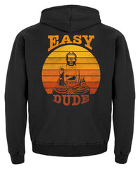 Easy Dude Buddha Chillin Retro Sunset | Kinder Hoodie in Jet Schwarz in Größe 3/4 (98/104)