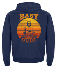 Zeigt easy dude buddha chillin vintage sunset kinder hoodie in Farbe Jet Schwarz
