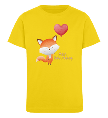 Zeigt fuchs kindergeburtstag mein geburtstag kinder organic t shirt in Farbe Bright Orange