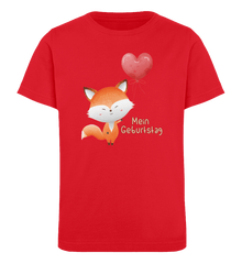 Zeigt fuchs kindergeburtstag mein geburtstag kinder organic t shirt in Farbe Bright Orange