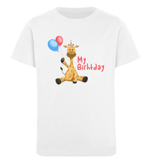 Zeigt giraffe kindergeburtstag mein geburtstag kinder organic t shirt in Farbe Bright Orange