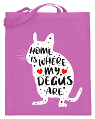 Zeigt funny adorable degu saying rodent jutebeutel mit langen henkeln in Farbe Violett