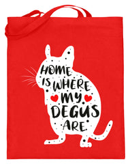 Zeigt funny adorable degu saying rodent jutebeutel mit langen henkeln in Farbe Hellblau