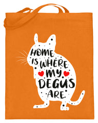 Zeigt funny adorable degu saying rodent jutebeutel mit langen henkeln in Farbe Rubinrot