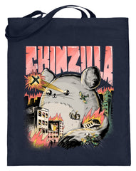 Zeigt funny chinzilla chinchilla owners jutebeutel mit langen henkeln in Farbe Deep Blue