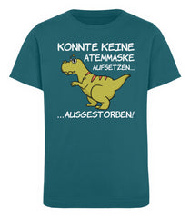 Zeigt dinosaurier t rex atemmaske kinder organic t shirt in Farbe French Navy