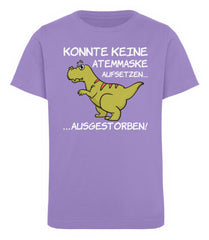Zeigt dinosaurier t rex atemmaske kinder organic t shirt in Farbe Royal Blue