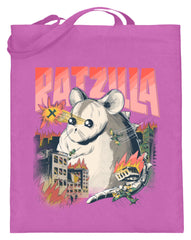 Zeigt ratzilla lustiges farbratten monster jutebeutel mit langen henkeln in Farbe Pink