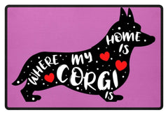 Zeigt corgi saying cute dog pet fussmatte in Farbe Gelb