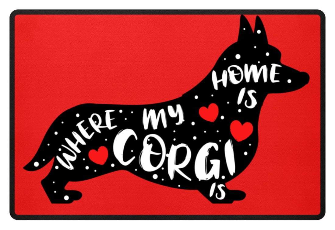 Zeigt corgi saying cute dog pet fussmatte in Farbe Weiß