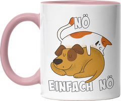 Nö Einfach Nö Hund Katze schlafen Witzige Altrosa Tasse kaufen Geschenk