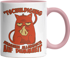 Tschuldigung reagiere allergisch auf Dummheit Katze 2 Witzige Altrosa Tasse kaufen Geschenk