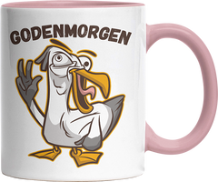 Godenmorgen Plattdeutsch Möwe Witzige Altrosa Tasse kaufen Geschenk