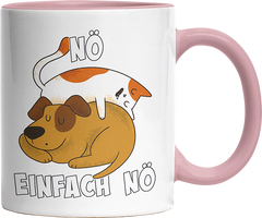 Nö Einfach Nö Hund Katze schlafen Witzige Altrosa Tasse kaufen Geschenk