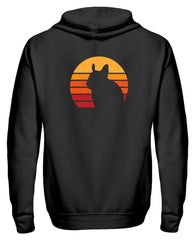 Degu | Vintage & Retro Sonne | Zipper Hoodie in Schwarz in Größe S