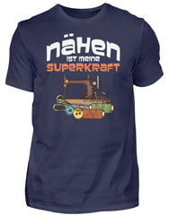 Zeigt nahen ist meine superkraft lustiger spruch fur naherin nahmaschine nadel faden herren shirt in Farbe Black
