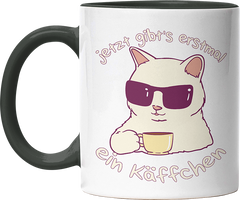 Jetzt gibts erstmal ein Käffchen Katze 4 Witzige Black Tasse kaufen Geschenk