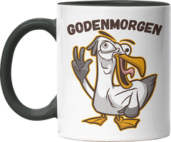 Godenmorgen Plattdeutsch Möwe Witzige Black Tasse kaufen Geschenk