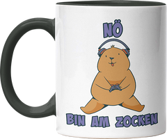 Bär Nö bin am zocken Witzige Black Tasse kaufen Geschenk