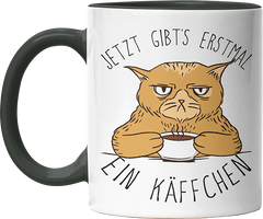 Jetzt gibts erstmal ein Käffchen Katze 1 Witzige Black Tasse kaufen Geschenk