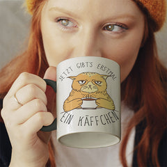 Jetzt gibts erstmal ein Käffchen Katze 1 Witzige schwarze Tasse kaufen Geschenk