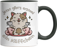 Jetzt gibts erstmal ein Käffchen Katze 3 Witzige Black Tasse kaufen Geschenk