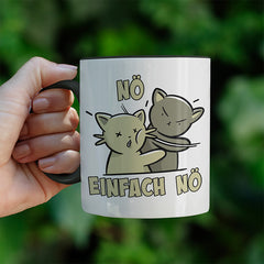 Nö Einfach Nö Katzen Ohrfeige Witzige schwarze Tasse kaufen Geschenk