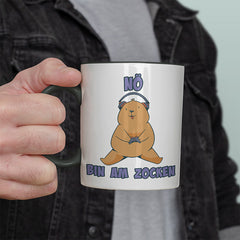 Bär Nö bin am zocken Witzige schwarze Tasse kaufen Geschenk