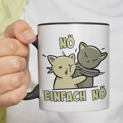 Nö Einfach Nö Katzen Ohrfeige Witzige schwarze Tasse kaufen Geschenk