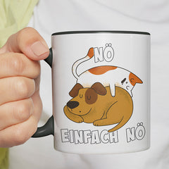 Nö Einfach Nö Hund Katze schlafen Witzige schwarze Tasse kaufen Geschenk