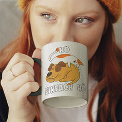 Nö Einfach Nö Hund Katze schlafen Witzige schwarze Tasse kaufen Geschenk