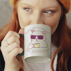 Jetzt gibts erstmal ein Käffchen Katze 4 Witzige schwarze Tasse kaufen Geschenk