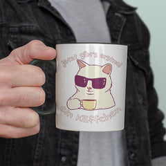 Jetzt gibts erstmal ein Käffchen Katze 4 Witzige schwarze Tasse kaufen Geschenk