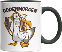 Godenmorgen Plattdeutsch Möwe Witzige Black Tasse kaufen Geschenk