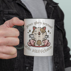 Jetzt gibts erstmal ein Käffchen Katze 3 Witzige schwarze Tasse kaufen Geschenk