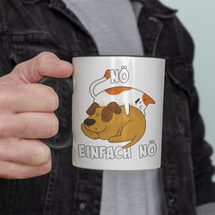 Nö Einfach Nö Hund Katze schlafen Witzige schwarze Tasse kaufen Geschenk