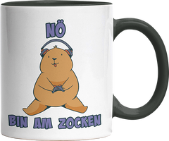 Bär Nö bin am zocken Witzige Black Tasse kaufen Geschenk