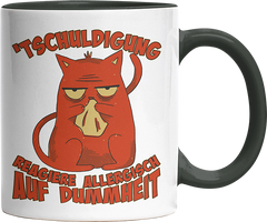 Tschuldigung reagiere allergisch auf Dummheit Katze 2 Witzige Black Tasse kaufen Geschenk