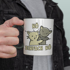Nö Einfach Nö Katzen Ohrfeige Witzige schwarze Tasse kaufen Geschenk