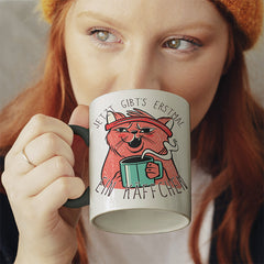Jetzt gibts erstmal ein Käffchen Katze 2 Witzige schwarze Tasse kaufen Geschenk