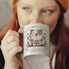 Jetzt gibts erstmal ein Käffchen Katze 3 Witzige schwarze Tasse kaufen Geschenk