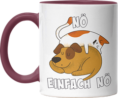 Nö Einfach Nö Hund Katze schlafen Witzige Bordeaux Tasse kaufen Geschenk