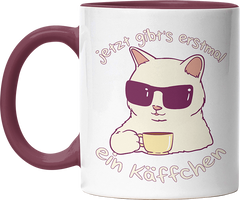 Jetzt gibts erstmal ein Käffchen Katze 4 Witzige Bordeaux Tasse kaufen Geschenk