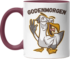 Godenmorgen Plattdeutsch Möwe Witzige Bordeaux Tasse kaufen Geschenk