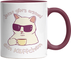 Jetzt gibts erstmal ein Käffchen Katze 4 Witzige Bordeaux Tasse kaufen Geschenk